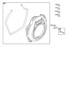 Blower Housing Group Diagram and Parts List for 261D02-0003-01 200000 - 399999 Briggs and Stratton Engine
